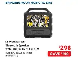 Visions Electronics MONSTER Bluetooth Speaker with Built-in 15.6 LCD TV offer