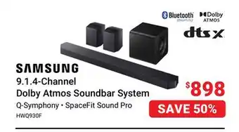 Visions Electronics SAMSUNG 9.1.4-Channel Dolby Atmos Soundbar System offer