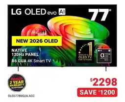Visions Electronics 77LG OLED evo AI NATIVE 120Hz PANEL B6 GUA 4K Smart TV offer