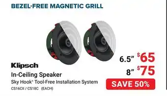Visions Electronics Klipsch In-Ceiling Speaker offer