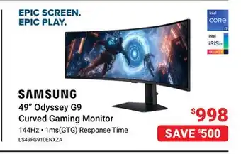 Visions Electronics SAMSUNG 49 Odyssey G9 Curved Gaming Monitor offer