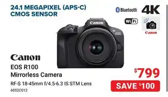 Visions Electronics Canon EOS R100 Mirrorless Camera offer