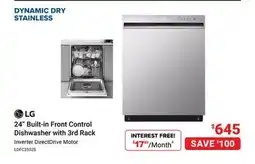 Visions Electronics LG 24 Built-in Front Control Dishwasher with 3rd Rack offer