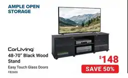 Visions Electronics CorLiving 48-70 Black Wood Stand Easy Touch Glass Doors offer