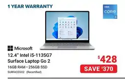 Visions Electronics 12.4 Intel i5-1135G7 Surface Laptop Go 2 offer