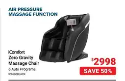 Visions Electronics iComfort Zero Gravity Massage Chair offer