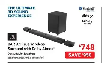 Visions Electronics JBL BAR 9.1 True Wireless Surround with Dolby Atmos offer