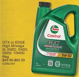 PartSource Castrol GTX or EDGE High Mileage 5L 0W20. 5W20. 5W30. 10W30 offer