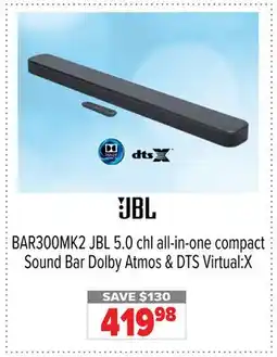 2001 Audio Video BAR300MK2 JBL 5.0 chl all-in-one compact Sound Bar Dolby Atmos & DTS Virtual:X offer