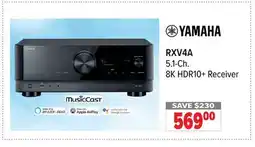 2001 Audio Video RXV4A Yamaha 5.1-Ch. 8K HDR10+ Receiver offer
