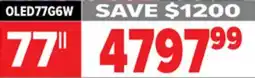 2001 Audio Video OLED77G6W LG 77 OLED EVO AI G6 4K Smart TV 2026 offer