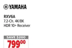 2001 Audio Video RXV6A YAMAHA 7.2-Ch. 4K/8K HDR 10+ Receiver offer
