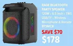 2001 Audio Video BTSMC8 RAGE BLUETOOTH PARTY SPEAKER offer