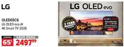2001 Audio Video OLED65C6 LG OLED evo AI 4K Smart TV 2026 offer