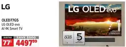 2001 Audio Video OLED77G5 77 LG OLED evo AI 4K Smart TV offer