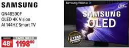2001 Audio Video QN48S90F SAMSUNG OLED 4K Vision AI 144HZ Smart TV 48 offer
