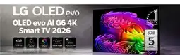 2001 Audio Video OLED55G6W LG 55 OLED EVO AI G6 4K Smart TV 2026 offer