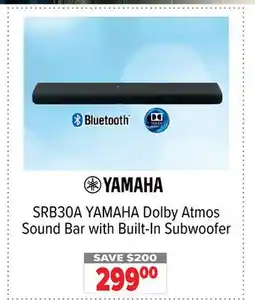 2001 Audio Video SRB30A YAMAHA Dolby Atmos Sound Bar with Built-In Subwoofer offer