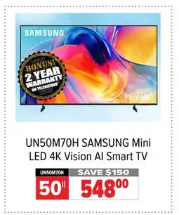 2001 Audio Video UN50M70H SAMSUNG Mini LED 4K Vision AI Smart TV 50 offer