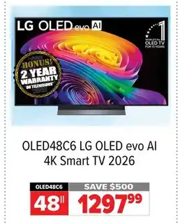 2001 Audio Video OLED48C6 LG OLED evo AI 4K Smart TV 2026 48 offer