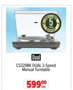 2001 Audio Video CS329BK DUAL 2-Speed Manual Turntable offer