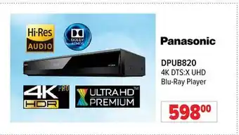 2001 Audio Video DPUB820 Panasonic 4K DTS:X UHD Blu-Ray Player offer