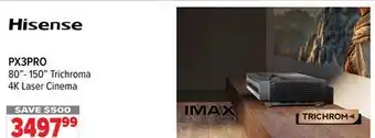 2001 Audio Video PX3PRO Hisense 80° - 150° Trichroma 4K Laser Cinema offer