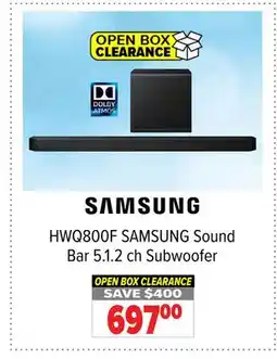 2001 Audio Video HWQ800F SAMSUNG Sound Bar 5.1.2 ch Subwoofer offer