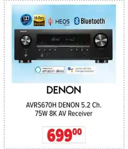 2001 Audio Video AVRS670H DENON 5.2 Ch. 75W 8K AV Receiver offer