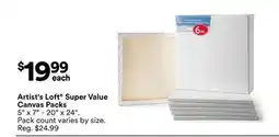 Michaels Artist's Loft Super Value Canvas Packs offer