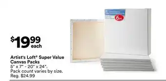 Michaels Artist's Loft Super Value Canvas Packs offer