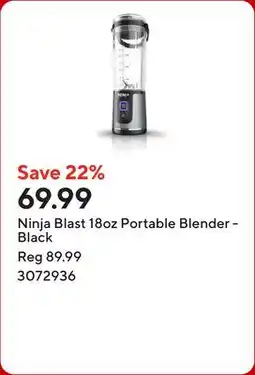 Staples Ninja Blast 18oz Portable Blender - Black offer