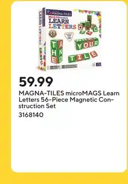 Staples MAGNA-TILES microMAGS Learn Letters 56-Piece Magnetic Construction Set offer