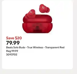 Staples Beats Solo Buds - True Wireless - Transparent Red offer
