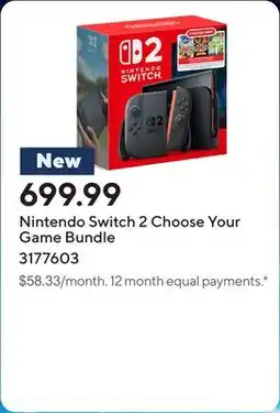 Staples Nintendo Switch 2 Choose Your Game Bundle offer