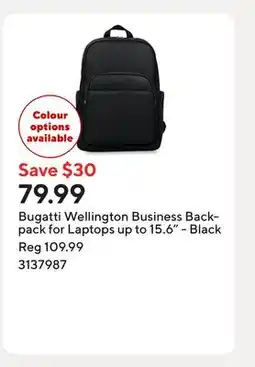 Staples Bugatti Wellington Business Backpack for Laptops up to 15.6 - Black offer
