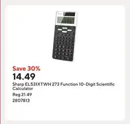 Staples Sharp EL531XTWH 273 Function 10-Digit Scientific Calculator offer