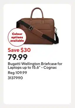 Staples Bugatti Wellington Briefcase for Laptops up to 15.6 - Cognac offer