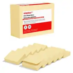 Staples Staples Ultra Sticky Notes - 1-7/8 x 1-7/8 - Sunshine Collection offer