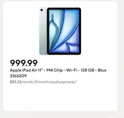 Staples Apple iPad Air 11 - M4 Chip - Wi-Fi - 128 GB - Blue offer