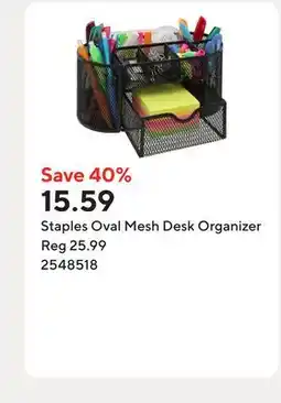 Staples Staples Oval Mesh Desk Organizer offer