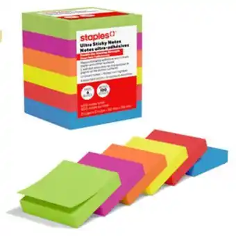 Staples Staples Ultra Sticky Notes - 2 x 2 - Summer Breeze Collection offer