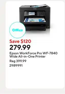 Staples Epson WorkForce Pro WF-7840 Wide All-in-One Printer offer