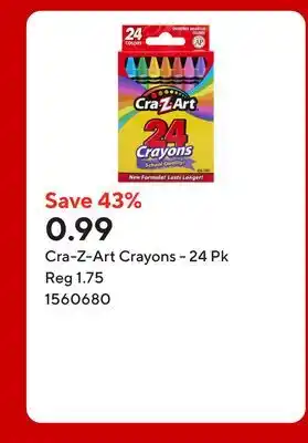 Staples Cra-Z-Art Crayons offer
