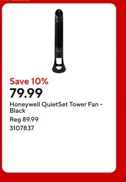 Staples Honeywell QuietSet Tower Fan - Black offer