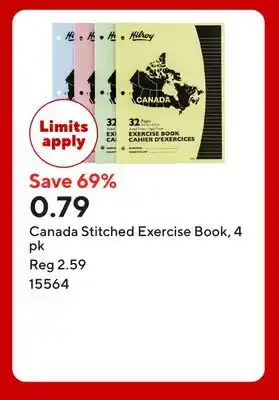 Staples Canada Stitched Exercise Book offer