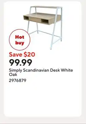 Staples Simply Scandinavian Desk White Oak offer