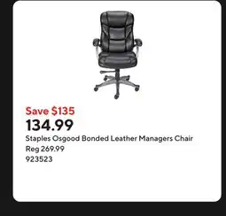 Staples Staples Osgood Bonded Leather Managers Chair offer