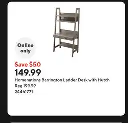Staples Homenations Barrington Ladder Desk with Hutch offer