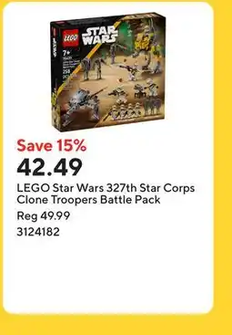 Staples LEGO Star Wars 327th Star Corps Clone Troopers Battle Pack offer